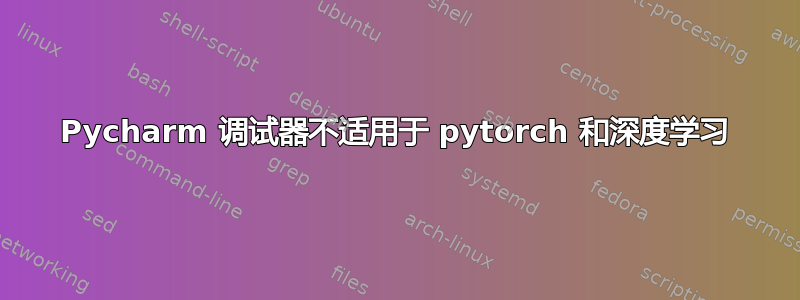 Pycharm 调试器不适用于 pytorch 和深度学习