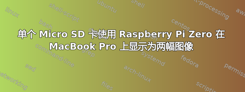 单个 Micro SD 卡使用 Raspberry Pi Zero 在 MacBook Pro 上显示为两幅图像