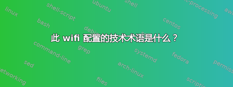 此 wifi 配置的技术术语是什么？