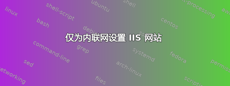 仅为内联网设置 IIS 网站