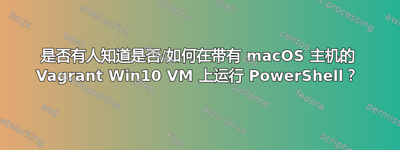 是否有人知道是否/如何在带有 macOS 主机的 Vagrant Win10 VM 上运行 PowerShell？