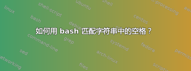 如何用 bash 匹配字符串中的空格？