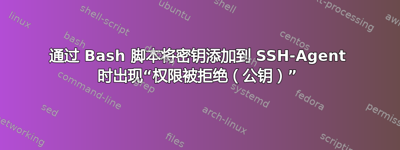 通过 Bash 脚本将密钥添加到 SSH-Agent 时出现“权限被拒绝（公钥）”