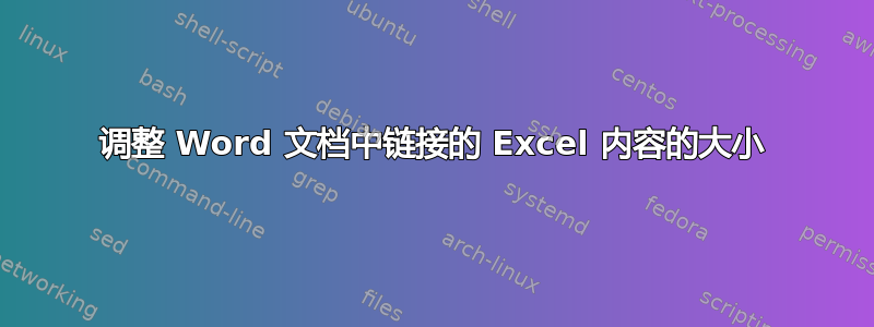 调整 Word 文档中链接的 Excel 内容的大小