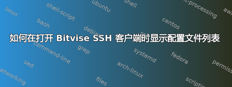 如何在打开 Bitvise SSH 客户端时显示配置文件列表