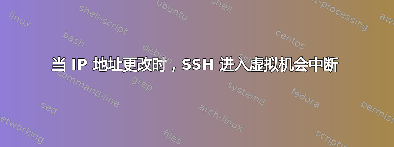 当 IP 地址更改时，SSH 进入虚拟机会中断