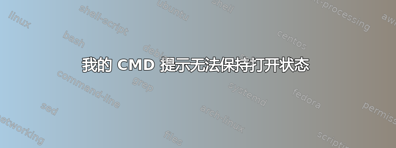 我的 CMD 提示无法保持打开状态