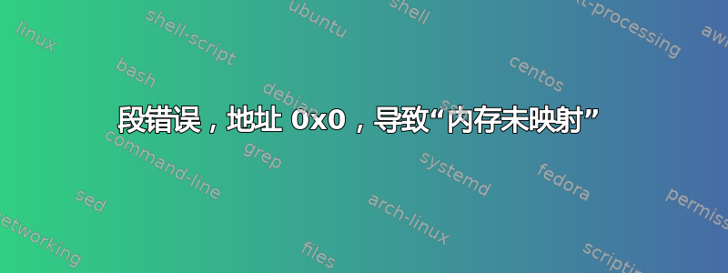 段错误，地址 0x0，导致“内存未映射”