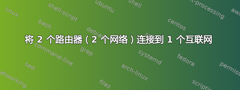 将 2 个路由器（2 个网络）连接到 1 个互联网