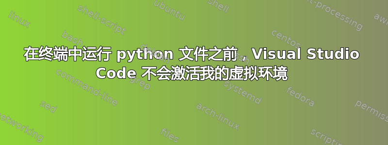 在终端中运行 python 文件之前，Visual Studio Code 不会激活我的虚拟环境