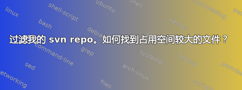 过滤我的 svn repo。如何找到占用空间较大的文件？