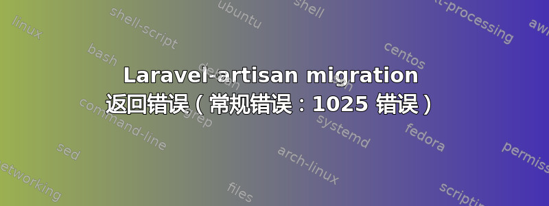 Laravel-artisan migration 返回错误（常规错误：1025 错误）