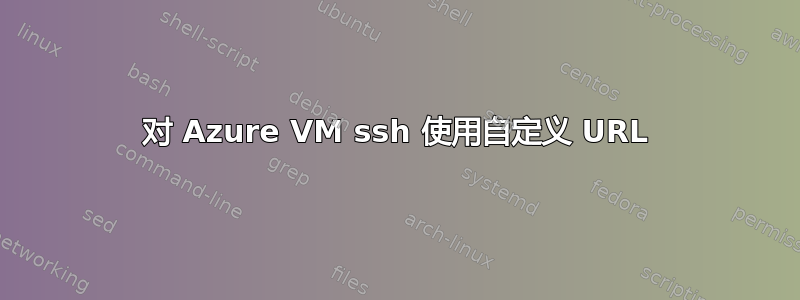 对 Azure VM ssh 使用自定义 URL