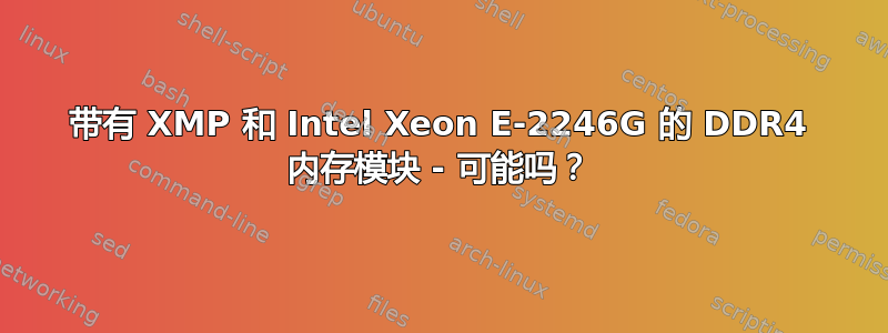 带有 XMP 和 Intel Xeon E-2246G 的 DDR4 内存模块 - 可能吗？