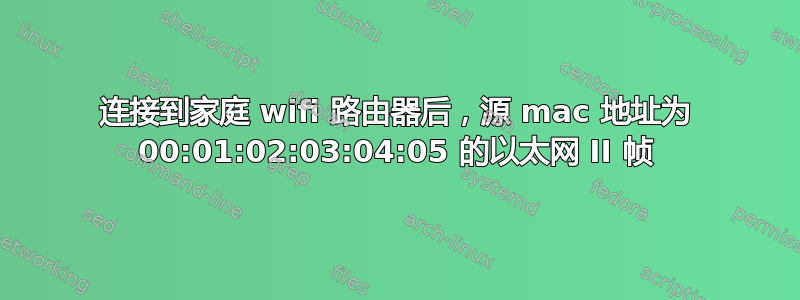 连接到家庭 wifi 路由器后，源 mac 地址为 00:01:02:03:04:05 的以太网 II 帧