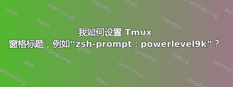 我如何设置 Tmux 窗格标题，例如“zsh-prompt：powerlevel9k”？