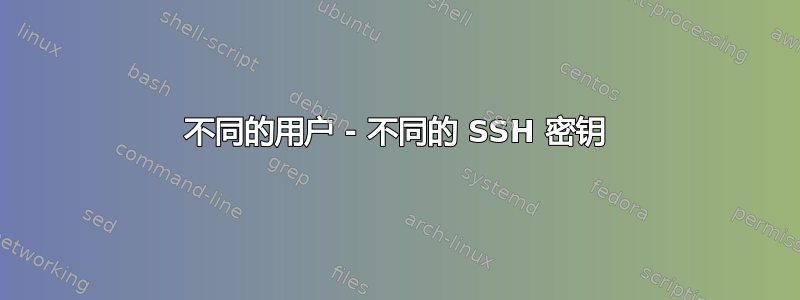 不同的用户 - 不同的 SSH 密钥