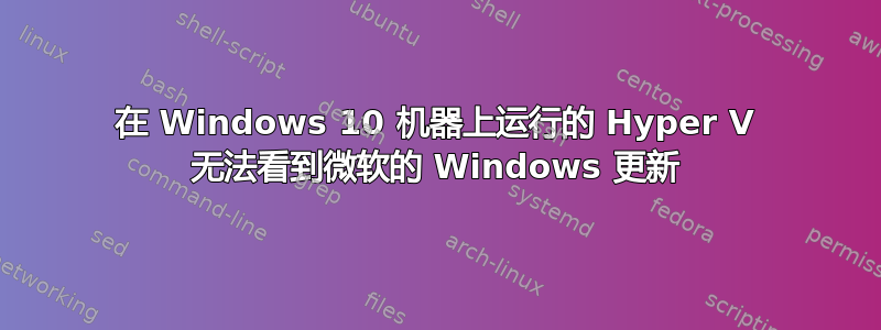 在 Windows 10 机器上运行的 Hyper V 无法看到微软的 Windows 更新