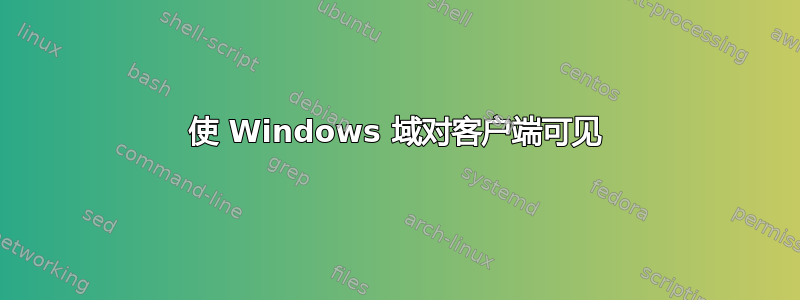 使 Windows 域对客户端可见