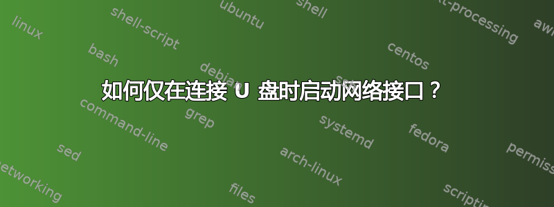 如何仅在连接 U 盘时启动网络接口？