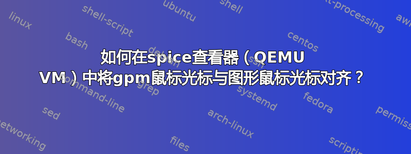 如何在spice查看器（QEMU VM）中将gpm鼠标光标与图形鼠标光标对齐？