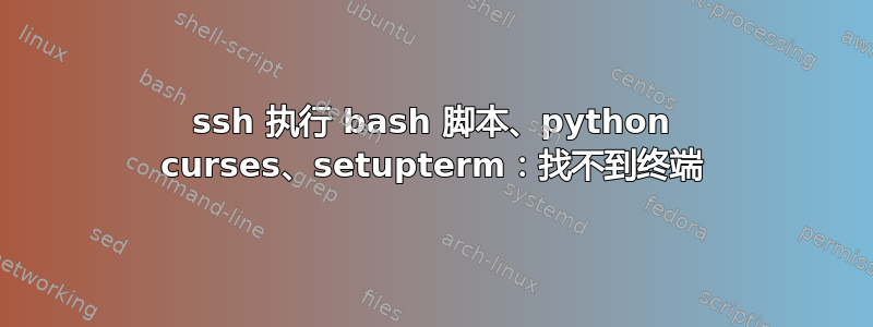 ssh 执行 bash 脚本、python curses、setupterm：找不到终端