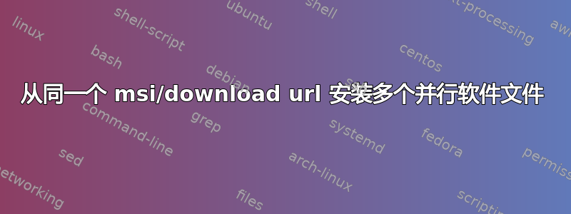 从同一个 msi/download url 安装多个并行软件文件