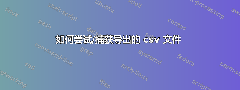 如何尝试/捕获导出的 csv 文件