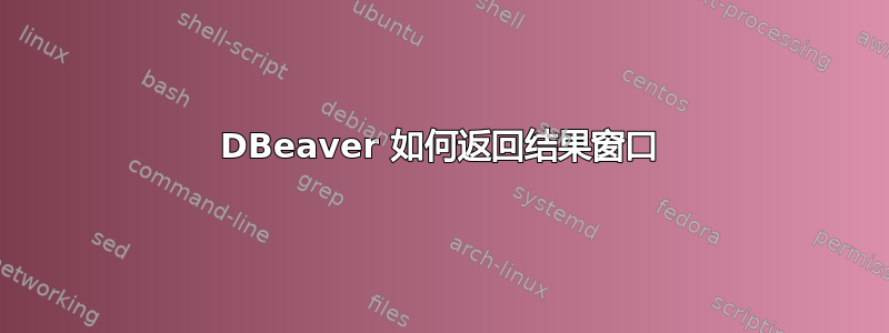 DBeaver 如何返回结果窗口