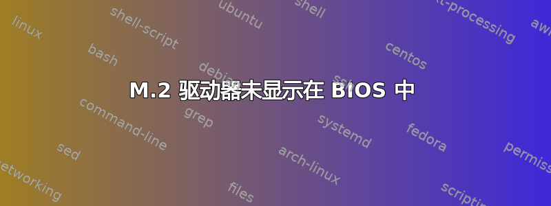 M.2 驱动器未显示在 BIOS 中