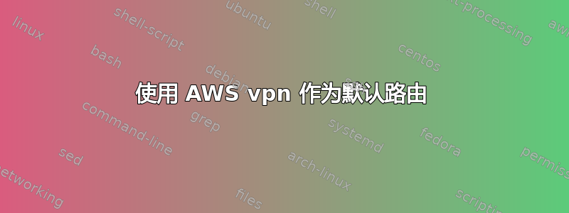 使用 AWS vpn 作为默认路由