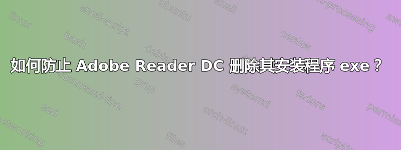 如何防止 Adob​​e Reader DC 删除其安装程序 exe？