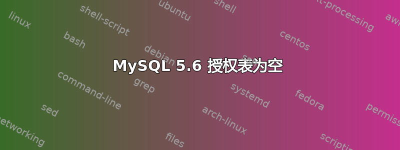 MySQL 5.6 授权表为空