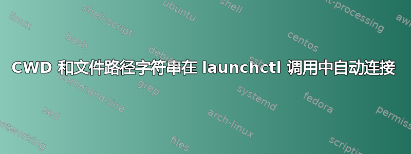 CWD 和文件路径字符串在 launchctl 调用中自动连接