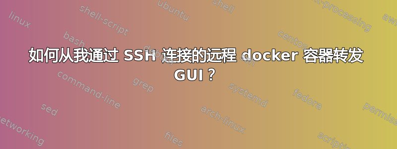 如何从我通过 SSH 连接的远程 docker 容器转发 GUI？