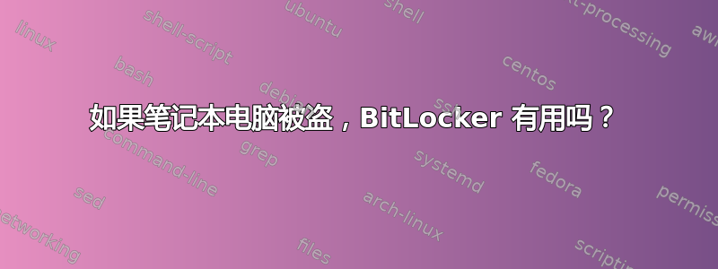 如果笔记本电脑被盗，BitLocker 有用吗？