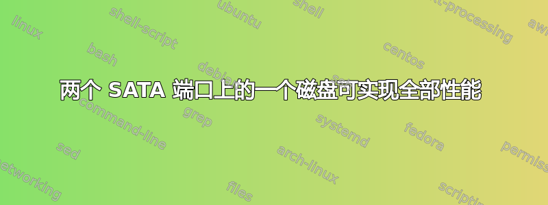 两个 SATA 端口上的一个磁盘可实现全部性能