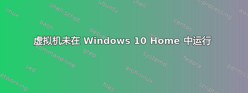 虚拟机未在 Windows 10 Home 中运行