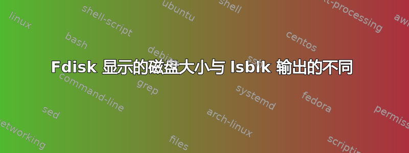 Fdisk 显示的磁盘大小与 lsblk 输出的不同