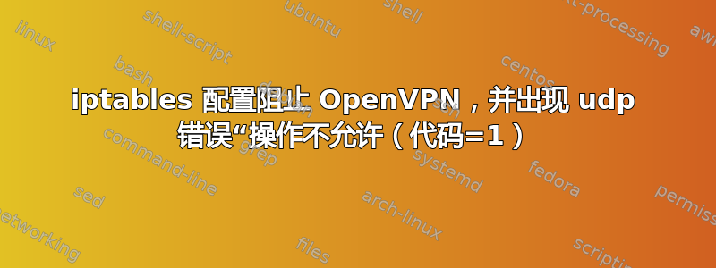 iptables 配置阻止 OpenVPN，并出现 udp 错误“操作不允许（代码=1）