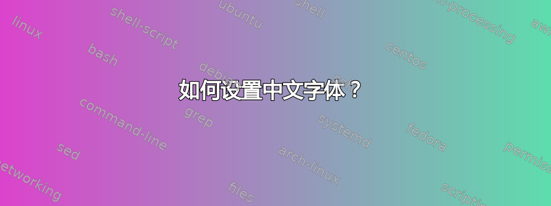 如何设置中文字体？