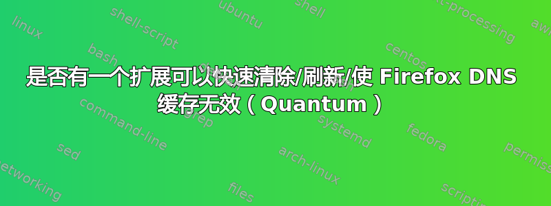 是否有一个扩展可以快速清除/刷新/使 Firefox DNS 缓存无效（Quantum）