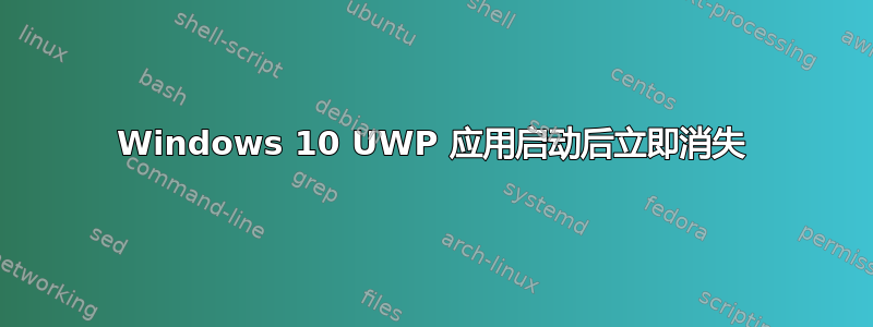 Windows 10 UWP 应用启动后立即消失