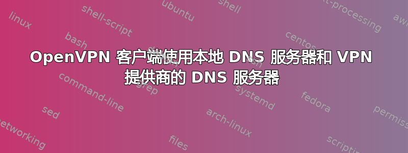 OpenVPN 客户端使用本地 DNS 服务器和 VPN 提供商的 DNS 服务器