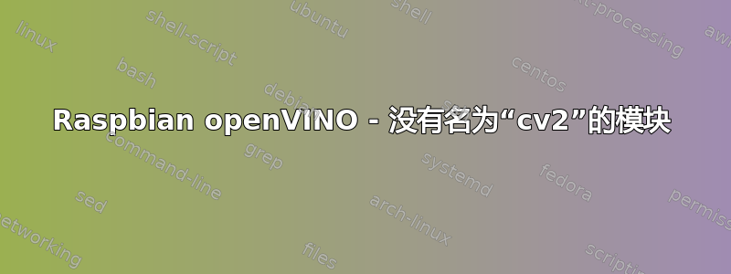 Raspbian openVINO - 没有名为“cv2”的模块