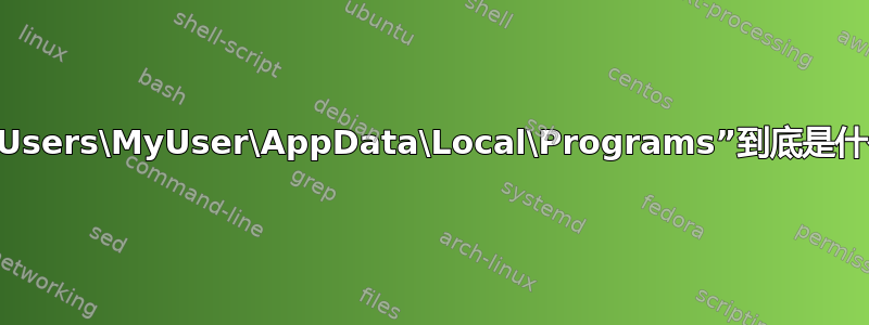 “C:\Users\MyUser\AppData\Local\Programs”到底是什么？