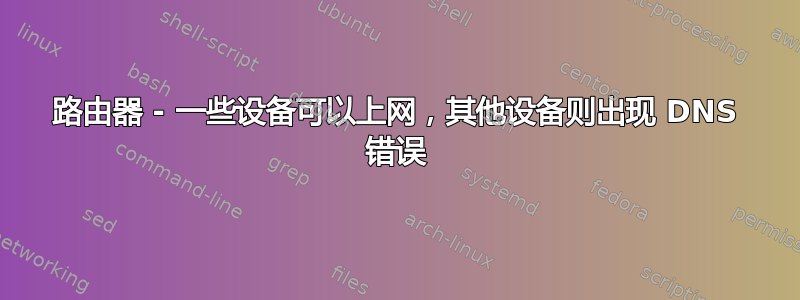 路由器 - 一些设备可以上网，其他设备则出现 DNS 错误