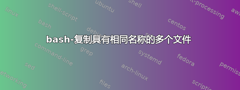 bash-复制具有相同名称的多个文件