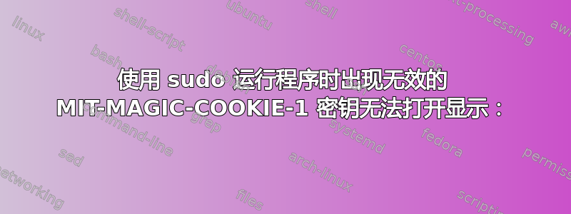 使用 sudo 运行程序时出现无效的 MIT-MAGIC-COOKIE-1 密钥无法打开显示：