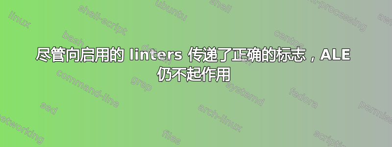 尽管向启用的 linters 传递了正确的标志，ALE 仍不起作用